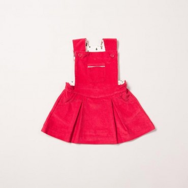Κόκκινο κοτλέ φορεματάκι αμάνικο - Little Green Radicals