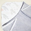 Γκρι βρεφική πετσετούλα με κουκούλα με σχεδιάκι λαγουδάκια 70 x 125εκ - Color Stories