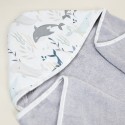 Γκρι βρεφική πετσετούλα με κουκούλα με σχέδιο φαλαινίτσες 70 x 125εκ - Color Stories